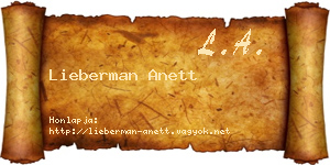 Lieberman Anett névjegykártya